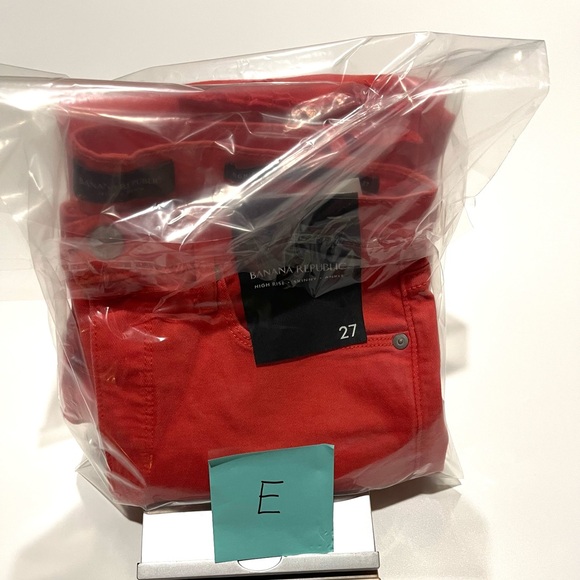 ✨Banana Republic Orange High Rise Skinny Raw Hem Ankle Jeans Size 27 🎃 🍁 🍂 - Picture 16 of 16